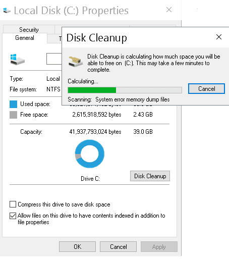 Proses Disk Cleanup