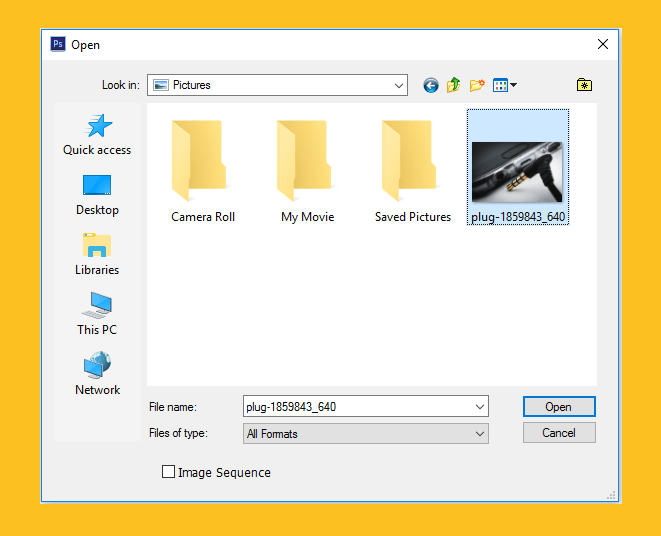 Browse JPG File Photoshop