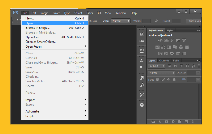 Open JPG File Photoshop