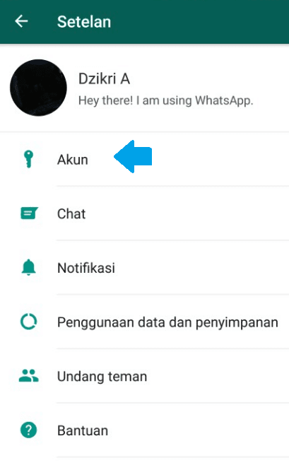 Setting Akun whatsapp
