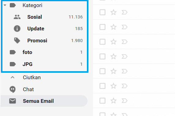 Label Pesan Gmail Komputer