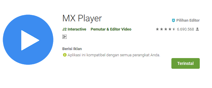 Aplikasi MXplayer