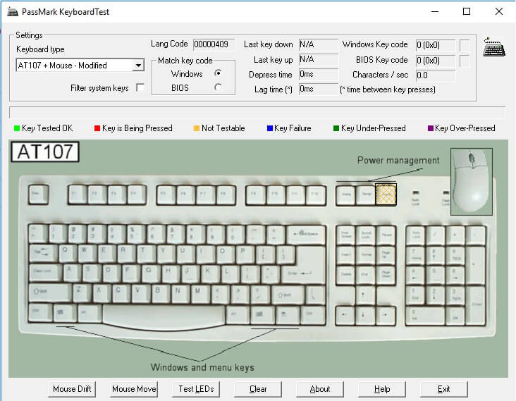 Aplikasi Passmark KeyboardTest