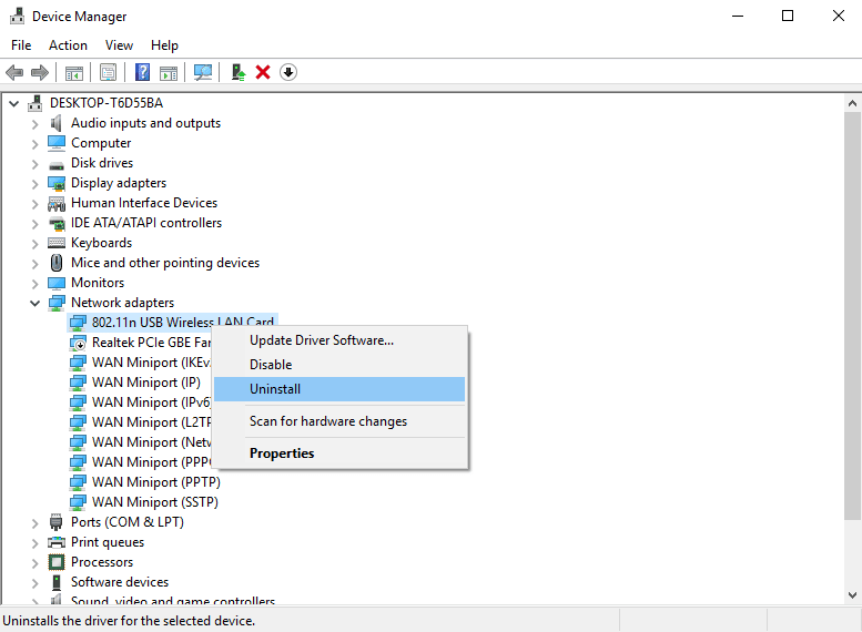 Menginstall Ulang Receiver WIFI Device Manager