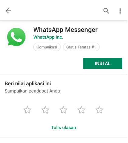 Menu Pasang WhatsApp