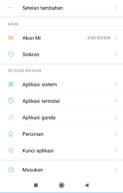 Hilangkan Aplikasi Xiaomi