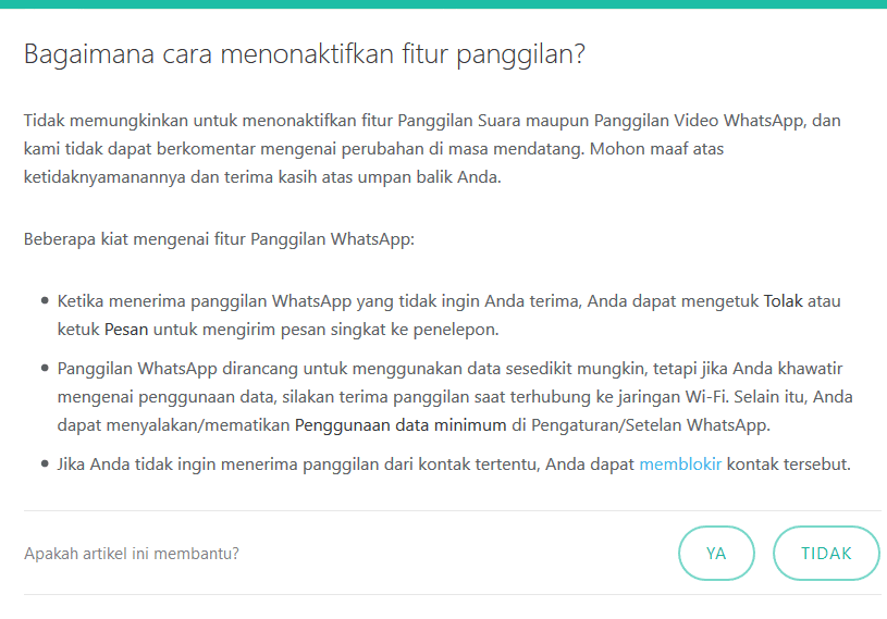 Cara Supaya Panggilan WA Tidak Bunyi