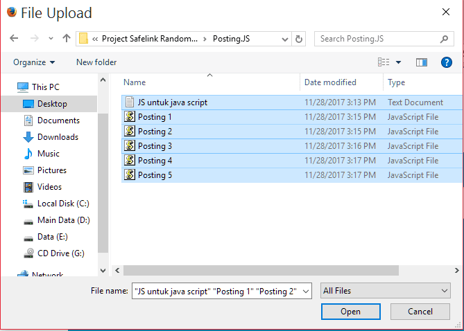 membuat banyak file jadi zip