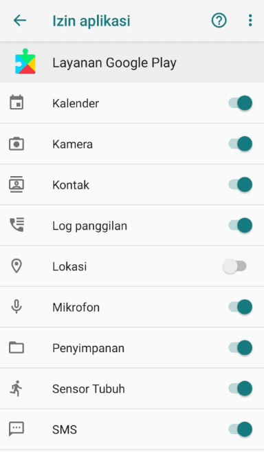 Setting Izin Aplikasi