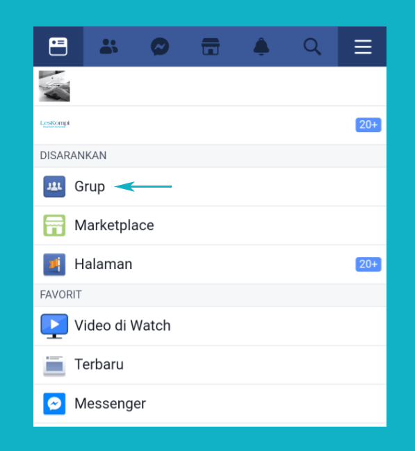 Menu Grup FB