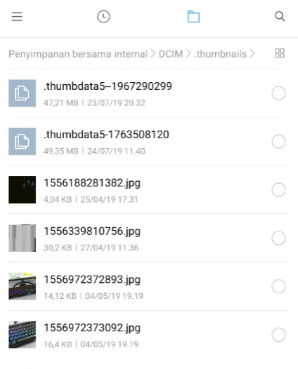 Hapus Thumbnail Android