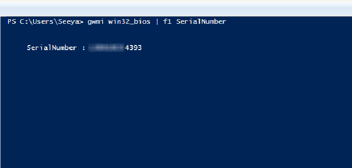 Contoh serial Laptop Powershell