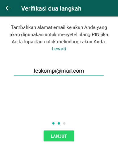 Konfirmasi Email Verifikasi Kode WA