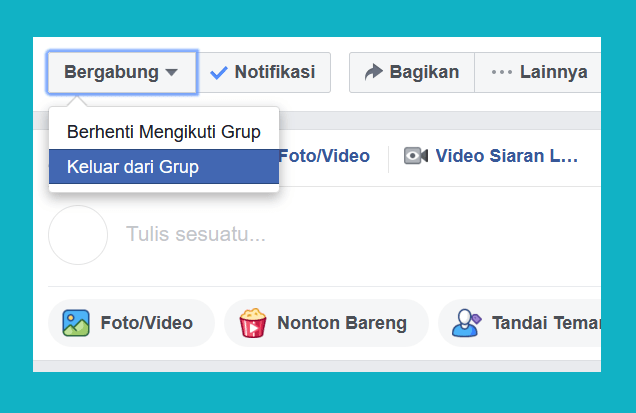 Tombol Keluar Grup FB Browser PC