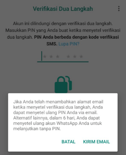 Konfirmasi Reset Verifikasi Kode