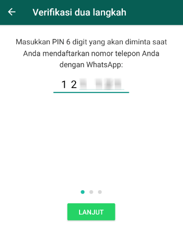 Kode PIN Verifikasi WA