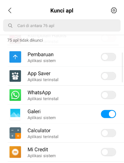Kunci Galeri Android Semua Tipe
