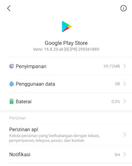 Menu Playstore Android