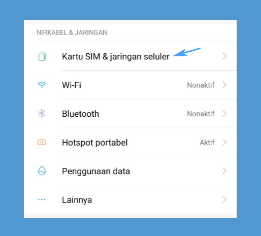 Kartu Jaringan Seluler Di Setelan Xiaomi