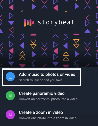 Membuat video foto lagu Storybeat