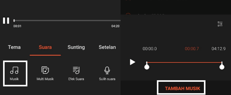 Menambah Musik Baru Di VideoShow
