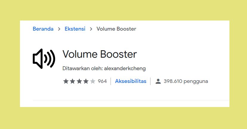 Ekstensi Plugin Volume Boost Chrome