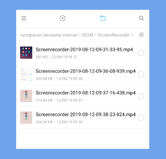 Folder ScreenRecorder Rekam Layar Xiaomi