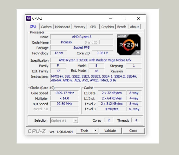 Lihat Bit Memakai CPU-Z