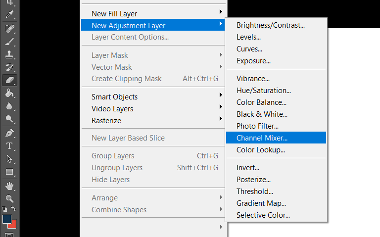 Setting Channel Mixer Di Photoshop