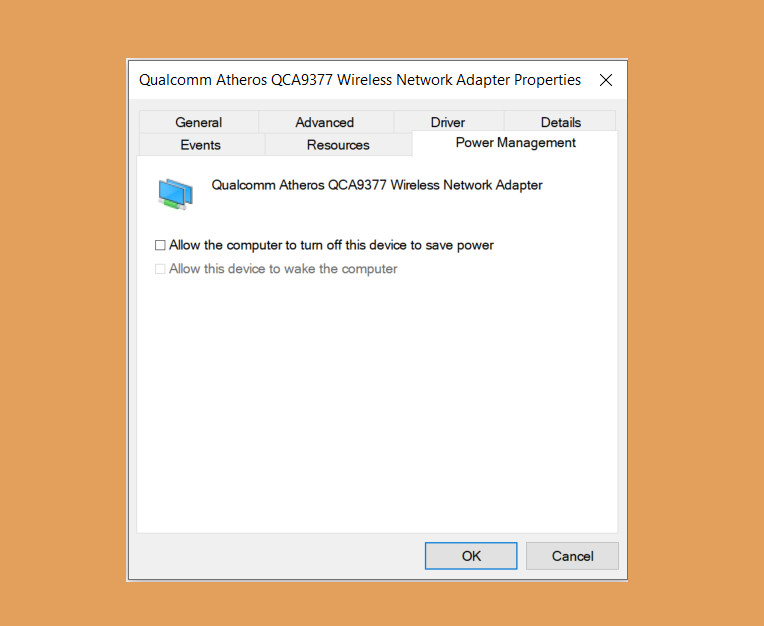 Setting Power WIFI Windows Laptop