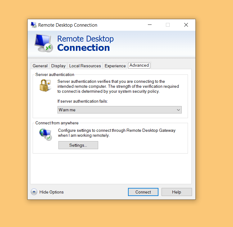 Error remote connection