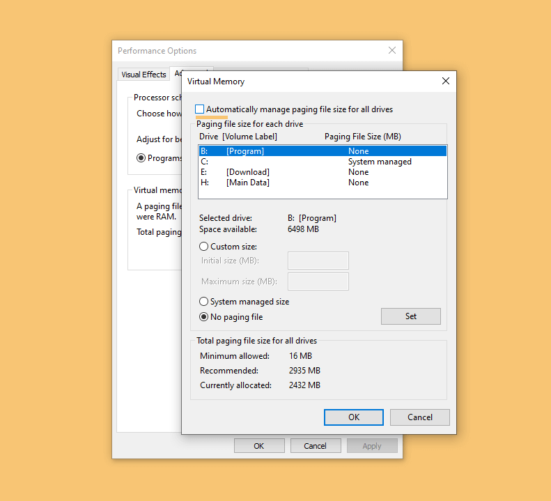 Memory setting. Paging file Size. Виртуальная память Windows 10. N/A Memory Size. Virtual Memory Tips..