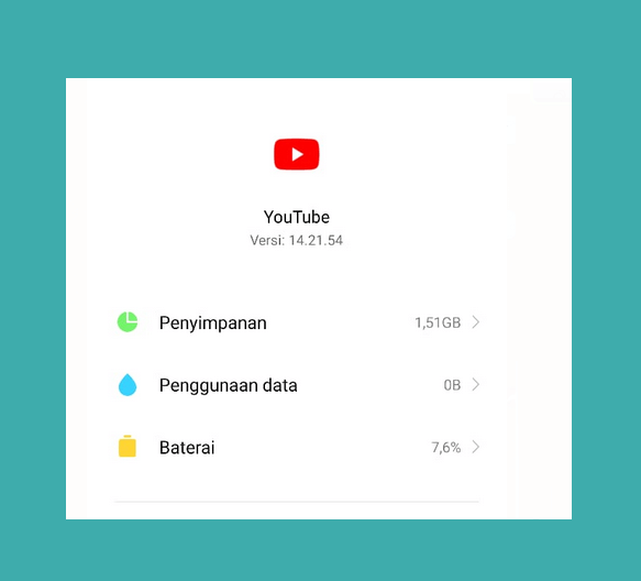Hapus Data Aplikasi Youtube