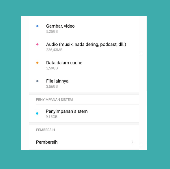 Menu Pembersih Xiaomi