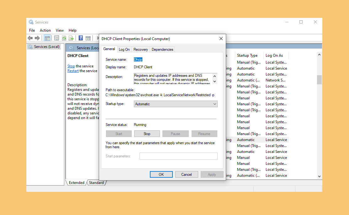 Service network restart