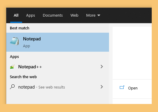 Buka notepad Windows
