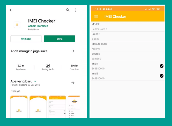 Melihat IMEI Xiaomi Menggunakan Aplikasi