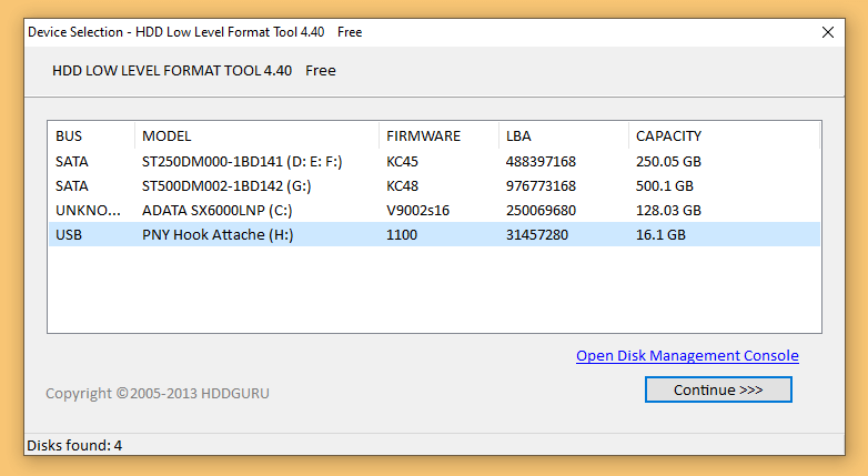 Drive USB di Low Level Format