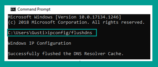 Menu Flush DNS Windows