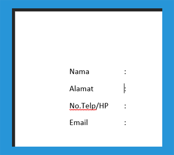 Contoh format baku untuk pesan email di Word