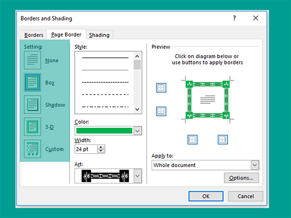 Pilihan Box Border