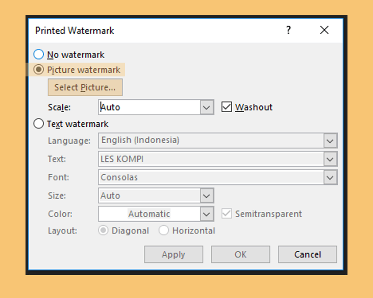 Membuat Watermark Gambar Sendiri Word