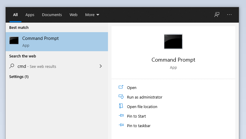 CMD di Taskbar