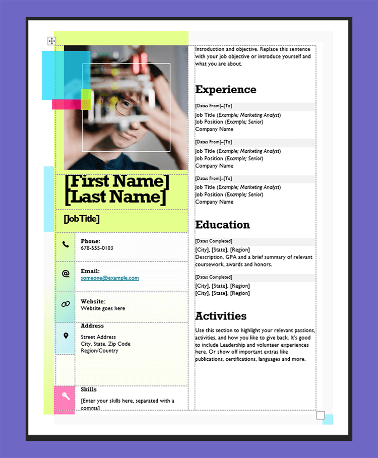 Mengatur Informasi Template CV