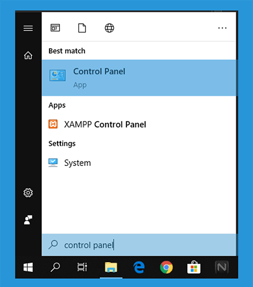 Menu Control Panel Start Menu