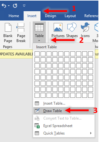 Draw tabel baru