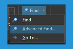 Menu Advanced Find