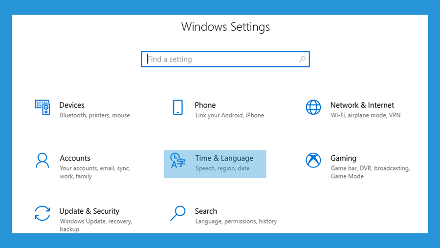 Menu Language Windows