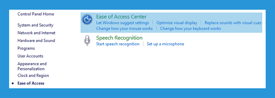 Menu On-Screen Keyboard Windows