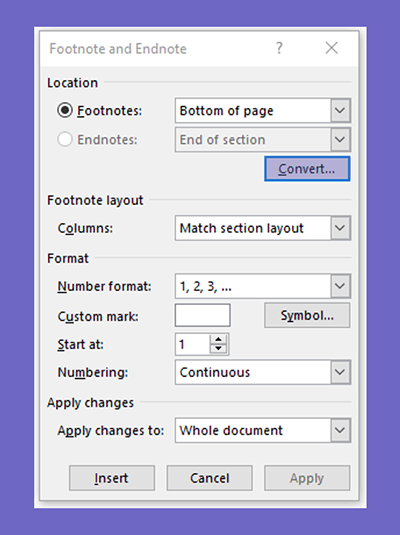 Cara convert footnote dan endnote